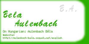 bela aulenbach business card